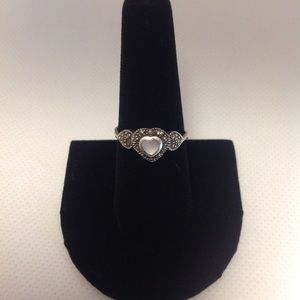 Mother of Pearl Sterling Heart Ring